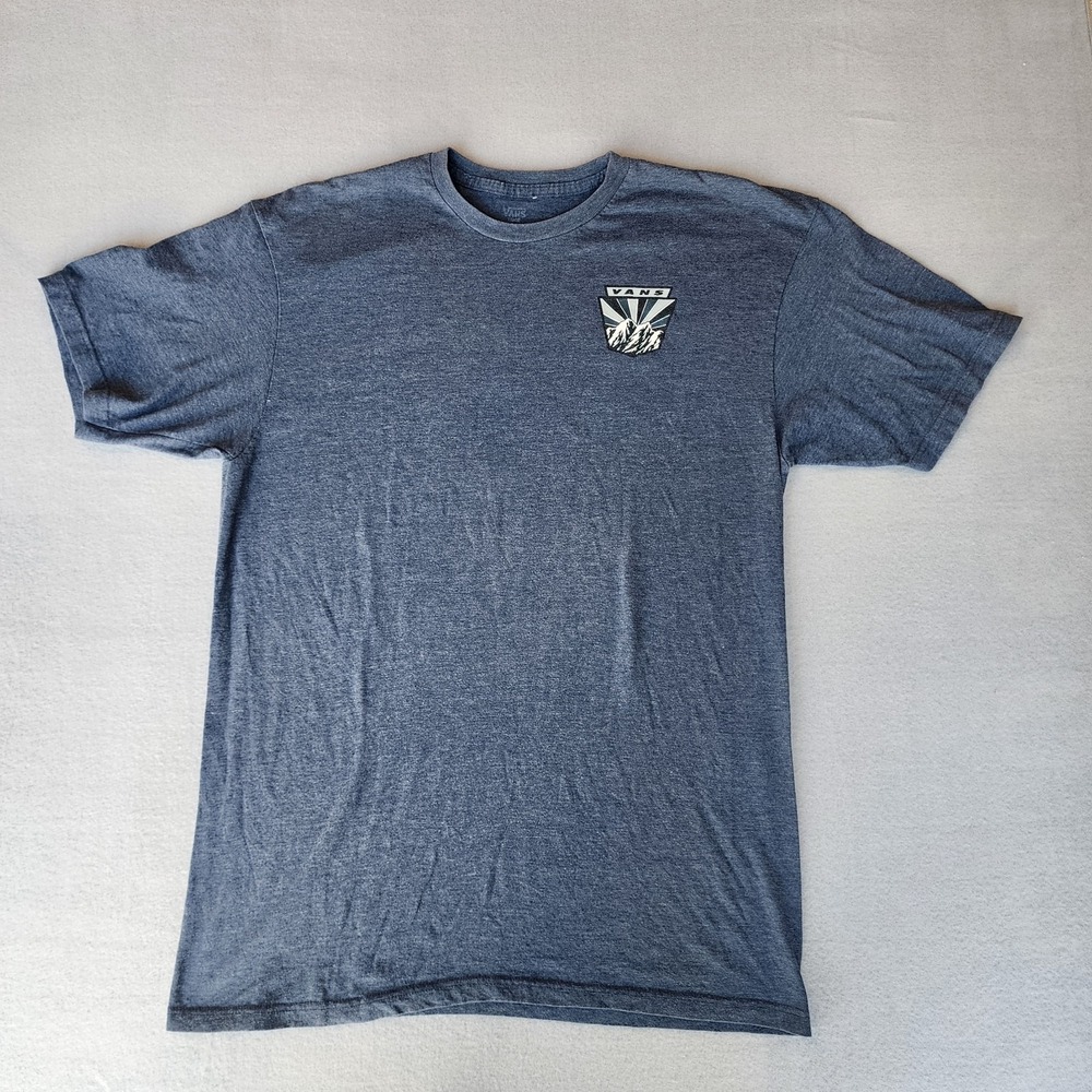 Vans Mountain Graphic T Shirt Mens Large Blue Heather Short Sleeve Skate